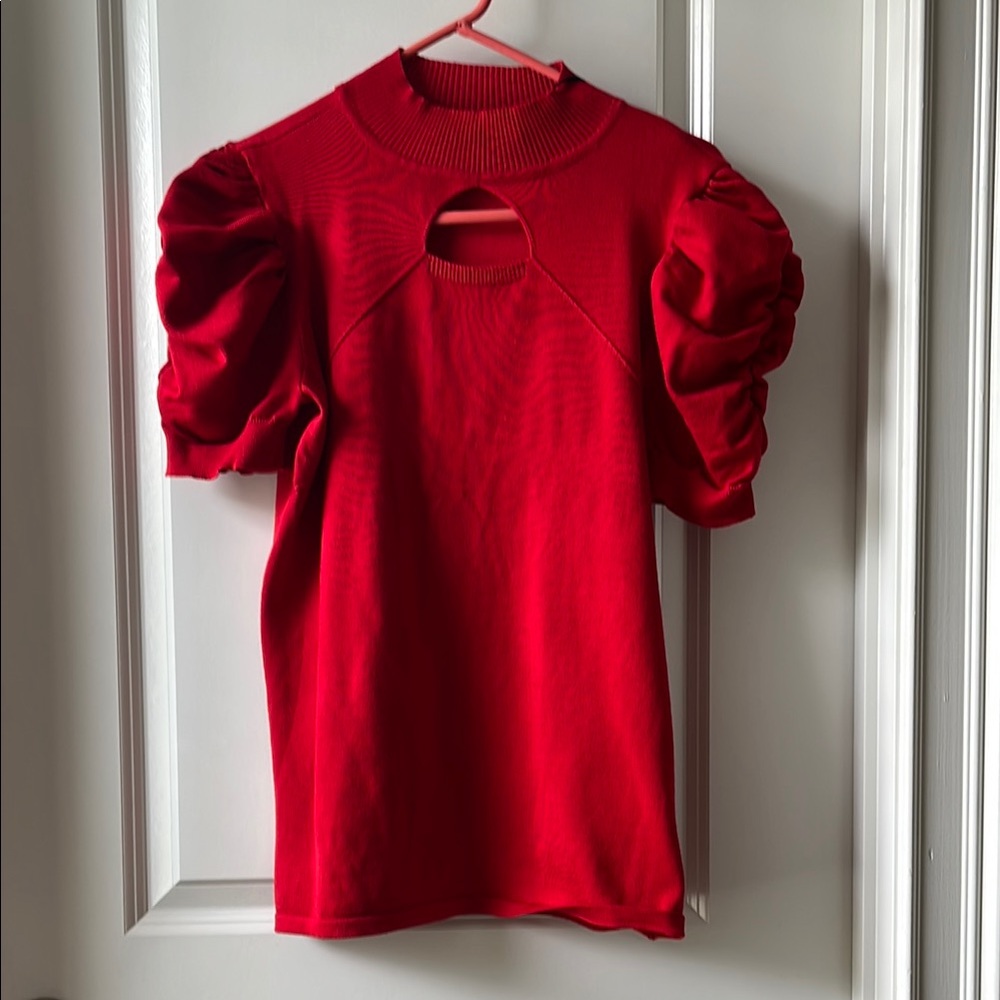 Red Puff Sleeve Top